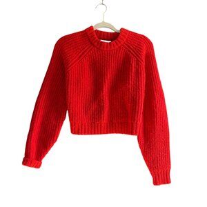 Future Collective with Reese Blutstein Chunky Open Back Tie Sweater Medium Red
